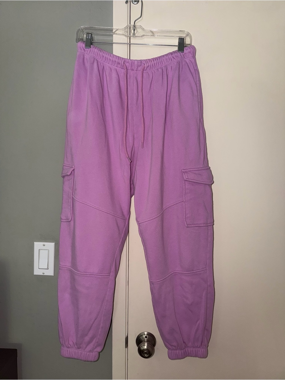 bp Pink/Purple Fleece Cargo Jogger Sweatpants